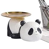 Panda Schlüsselablage – Eingangsorganisator Aus Kunstharz | Moderner Schreibtisch-Auffangbehälter, Tierfigurenhalter, Dekorativer Aufbewahrungsteller, Konsolentisch-, Büro-Schreibtischschale, Sa