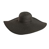 erioctry Frauen Mädchen Großer Rand Garten Strand Big Summer Sun Hat Pool Garten Strand Strohhut für Urlaub Reise Schwarz