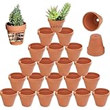 Kinfezlon 24 Stück 5X5,5 cm Tontöpfe Klein, Kleine Tontöpfe zum Basteln, Terrakotta Topf Blumentopf mit Ablauflöchern Gute Drainage und Belüftung Geeignet für den Innen- und Außenbereich Pflanzen