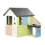 Smoby Life - Pretty Spielhaus mit Küche (110x127x145 cm) mit 57% Recycling-Anteil - wetterfestes Gartenhaus für Kinder mit Sommerküche - Outdoor-Kinderhaus für Garten oder Terrasse - ab 2 Jahre