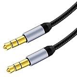 AXFEE Aux Kabel 3,5mm Klinkenkabel [1M] Stereo Audio Kabel Klinke auf Klinke Nylon Geflochtenes Hochwertige, für Kopfhörer, Auto, Handy, PC, Lautsprecher, Smartphones, Stereoanlagen, MP3-Player usw