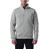 5.11 Tactical Herren Job Shirt 1/4 Zip 2.0, 100% Baumwolle Canvas, Style 72534ABR, normale oder hohe Längen, Meliert, grau, Small