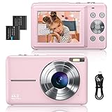 Digitalkamera 1080P FHD Fotokamera 44MP Fotoapparat 16X Digitalzoom Einfache Kompaktkameras Tragbare Digital Kamera für Kinder Teenager Studenten Senioren Anfänger (Rosa)