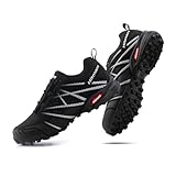 Hitmars Trailrunning Schuhe Männer Damen Trail Running Schuhe Herren Traillaufschuhe Trekkingschuhe Wanderschuhe Laufschuhe Unisex Schwarz-Weiss EU 38