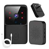 Türklingel mit kabelloser Kamera – geringer Verbrauch 8,5 x 5,3 x 2,4 cm | Kabellose Video-Türklingel mit Video-Ring-Überwachungskamera, langlebig | Häuser Wohnungen Villen Büros