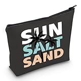 JXGZSO Sommer-Kosmetiktasche, Sonnensalz, Sand, Make-up-Tasche, Strandgeschenk, Sommerurlaub, Geschenk für Frühlingspause, Sandsack mit Sonnensalz