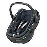 Maxi-Cosi Coral 360 i-Size Babyschale Drehbar, 360 Grad Neugeborenen Autositz, 0–12 Monate, 40–75 cm, Ultraleichtgewicht, G-CELL Seitenaufprallschutz, extra-großen Sonnenverdecks, Essential Graphite