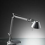 Artemide Tolomeo Micro Table Tischleuchte in der Farbe: Aluminum, aus Aluminium, Stahl hergestellt, Maße: 45 x 37 cm, Durchmesser Fuß: 17 cm, A001300