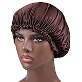 Beauty Tools Frauen mit Seide Schlafen Bonnet Lined hat Satin reversiblen Futter anderes Nageldesign Pinsel Rund (Coffee, One Size)