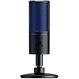Razer Seiren X für Playstation - USB Kondensator-Mikrofon für Streaming auf der PS4 und PS5 (Kompakt mit Schockdämpfer, Superniere Aufnahmemuster, Stumm-Taste) Schwarz-Blau