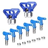 Sprühspitzen für Airless-Sprühgerät, Geevorks wendbar, luftlos, Sprühdüsen, 6 Stück mit 2 Düsensitzen, Airless-Farbspritzpistolen, Düsen-Set