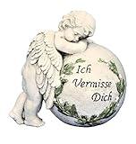 Grabschmuck Engel Ich vermisse Dich 19 cm x 19 cm Steht an Kugel