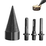 42mm Holzspalter Schraube Kegel, Brennholzbohrer mit 3 Bohrgriffe, Kegelspalter Brennholzspalter Bohrer, Präzises & schnelles Spalter für Holz Elektrischer Holzspalter