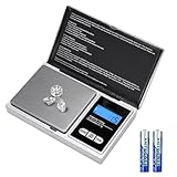 Taschenwaage, 1000 x 0.1g Digitale Präzisionswaage, Präzisions Mini Küchenwaage, Digitalwaage Feinwaage Goldwaage Münzwaage mit LCD-Display,Tara-Funktion,7 Einheiten,für Küche,Schmuck, Kaffee,Kräuter