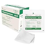 HansaGT Medical Vlieskompressen 7.5x7.5cm 50 Stück, Wundkompressen STERIL 4 Lagen, Wundauflage nicht haftend, Kompressen Sterile Wundgaze Kompresse, Saugkompressen, Verbandsmaterial (STERIL 7.5x7.5cm)