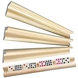 Keenso Holz-Domino-Regale für Domino-Spielsteine, 4 Stück Domino-Tabletts, Großer Ersatz für Spiele, Ideal für Domino- und Legespiele (Sortierte Farbe)