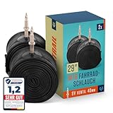 Alphatrail Fahrradschlauch Rick SV Französisches Ventil 2x Set mit Mobilitätsgarantie I Kompatible Fahrradreifen Schwalbe, Continental uvm. I 29 Zoll MTB Schlauch