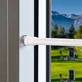 2 Stücks Gardinenstange ohne Bohren Klemmstange Gardinenstange Ausziehbar, mit Saugnäpfen und Schrauben, für Fenster Gardine, 30-45cm(Durchmesser 7.6/10mm) Weiß