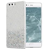 Cadorabo Hülle kompatibel mit Huawei P10 Rundumschutz TPU Silikon Case Mädchen Glitzer Strass Design Slim Kratzfest Weiche Gummi Bling Schutzhülle für Huawei P10 in Transparent