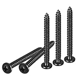 DTGN #7x1-1/2' Phillips Linsenkopfbauschrauben - 100Stück - Schwarz Oxidiert 304 Edelstahl Blechschrauben Holzschrauben