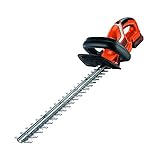 Black+Decker Akku Heckenschere (mit E-Drive Technologie zum Schneiden harter und dicker Äste sowie mittlerer bis großer Hecken – 18mm Schnittstärke – 18V – 2,6kg leicht) GTC1845L20, Schwarz, Orange
