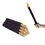 Avantina 11 Fackeln Hochwertige 45 Min. Wachs-Fackeln inkl. 11 x Handschutz, mit Extra Langem Griff, Kinder Fackeln Spaß für Nachtwanderung