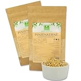 Pinienkerne 1Kg von der Grünen Essenz - naturbelassen Zedernkerne 1kg - frisch und ungesalzen - Zedernnüsse für das Pesto in Top Qualität - ohne Zusätze - vegan Protein 2x 500g
