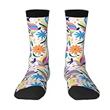 Sport Socken 40cm Mexikanischer Otomi-Tiere-Druck Socken Mehrfarbig Klassisch Mädchensocken Rutschfester Damensocken Für Freundin, Geschenke, Schwester