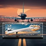 Generisch Acrylic Model Box Compatible with 10318 Concorde Aeroplane Building Block Model, Dustproof Transparent Display Case (Model Not Included)