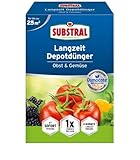 Substral Langzeit Depotdünger Obst & Gemüse, für Tomate, Zucchini, Paprika, Peperoni, Obst, Beeren, uvm, 750 g