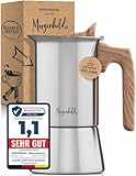 Morgenheld Premium Espressokocher aus Edelstahl gross 6 Tassen 300 ml Mokkakanne Espressokanne induktionsgeeignet Espressomaker 300ml Induktion Espressomaschine Mokkakocher Induktionsherd Gasherd
