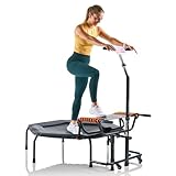 HAMMER Fitness-Trampolin JumpStep, Flexibles & gelenkschonendes Step-Board, aufstellbar, intensives Po- und Beinmuskeltraining, patentierte Technik, mehrfach höhenverstellbarer Haltegriff