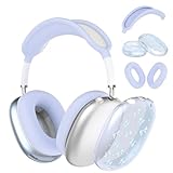 Idocolors Silikon-Schutzhülle für AirPods Max Kopfhörer, klare blaue Schleifen, weiche TPU-Ohrmuschel-Abdeckung/Ohrpolster-Hülle/Kopfband-Abdeckung für AirPods Max (2024/2020), Blau