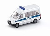 siku 0804, Polizeibus, Metall/Kunststoff, Silber, Anhängerkupplung, Spielzeugauto für Kinder