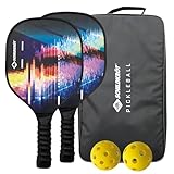 Schildkröt Pickleball Set mit 2 Schlägern, 1 Indoor und 1 Outdoor-Ball, 1 Tragetasche, für Anfänger und Fortgeschrittene