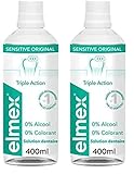 ELMEX Elmex Sensitive Original Mundspülung – 3 x Schutz gegen Karies – Fluorid aus Aminen – ohne Farbstoffe – Linderung der Empfindlichkeit der Zähne – vollständige Mundpflege in 30 Sekunden