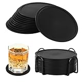 Silikon Untersetzer 12er Set,Untersetzer Gläser,Getränkeuntersetzer,rutschfest Untersetzer, Mit Halter für Alle Arten Von Tassen in Cafés, Kneipen, Wohnungen Usw