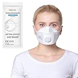 TubeRoo FFP2 Maske mit Ventil, Fischform 10 Stück Masken großer Kopf, Versand aus Deutschland, Staubmaske Feinstaubmaske Staubschutzmaske Atemschutzmaske mit Ausatemventil, Kopfband/Ohrschlaufen