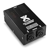 SkyTec STP-1 Passive Frequenzweiche, 2-Wege Powercon Weiche,1000 Watt, 1 Input, 1 Sub und 1 Top Output, Audiosignal Crossover Filter, Schwarz