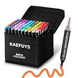 KAEFUYS 80 Farben Marker Stifte Set, Doppelseitige Alkohol Stifte Set, Schnelltrocknend Alcohol Marker für Künstler, Schüler & Erwachsene zum Zeichnen, Skizzieren, Manga & Bullet Journal
