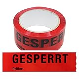 12 Rollen Klebeband Gesperrt, Prüfer: Rolle 50 mm x 66 lfm Absperrband Paketband Packband Warnband Hinweisklebeband