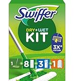 Swiffer Bodenwischer Starter-Set Mit 1 Bodenwischer + 8 Trockenen Und 3 Feuchten Bodentüchern + Staubmagnet Starter-Set 1 Griff + 1 Nachfülltücher