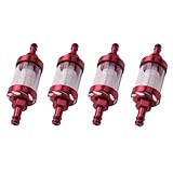 rieder 4X Aluminium Legierung Glas Motorrad Gas Kraftstoff Benzin Öl Filter Moto Zubehör für Atv Dirt Pit Fahrrad Motocross Rot