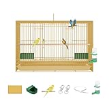 ZTYGXMB Vogelkäfige für Sittiche, groß, breit, schmiedeeiserner Vogelkäfig mit 4 Türen und Tragegriff für Nymphensittiche, Haustier, Papageien, Kanarienvögel, Finken, verschiedene Größen, 59 x 40 x 40