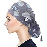 OP-Haube Unisex OP-Kappe Medizinische Kappe Bedruckte Füllig Turban Hut Verstellbare Füllig Haarabdeckung Unisex Doktor Kappe Baretthauben mit Schweißband für Arbeiterin Körperpflege Bedarf(A2)