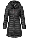 Geographical Norway Damen Winter Jacke Steppjacke Parka Lange gesteppt Wasserabweisend Mantel Steppmantel, Farbe:Schwarz, Größe:XXL 44