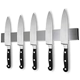 Wilhelm Sell® Magnetische Messer-Leiste aus Edelstahl - 40 cm langer Magnethalter zur Wandbefestigung - vielseitige Wandlösung für Küche und Haushalt - Magnetschiene (1x Edelstahl 40cm)