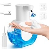 JOPHEK Seifenspender Automatisch, 430ML No Touch Schaumseifenspender Sensor, IPX5 Wasserdicht & 4 Stufig Verstellbarer Soap Dispenser mit USB Wiederaufladbar, Schaumseifenspender für Toilette, Küche