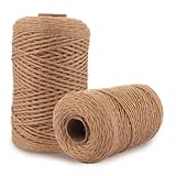 FWEEK 2 Stück 3mm Braun Juteschnur, 200 Meter Jute Schnur, Jutegarn Kordel Natur Jute Seil Hanfseil 3mm für DIY Kunst-Handwerk, Garten, Bindung und Verpackungsmaterial