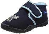 Playshoes Unisex Kinder Hausschuhe mit praktischem Klettverschluss, niedliche Hüttenschuhe für Mädchen und Jungen mit Elefant-Motiv, Marine, 24/25 EU
